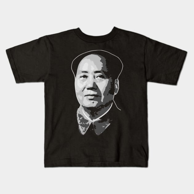 Mao Black and White Kids T-Shirt by Nerd_art